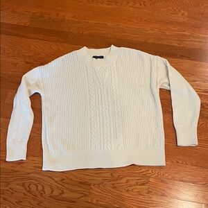 Banana Republic White Cable Knit Sweater